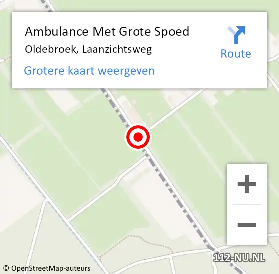 Locatie op kaart van de 112 melding: Ambulance Met Grote Spoed Naar Oldebroek, Laanzichtsweg op 21 april 2019 04:33
