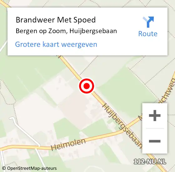 Locatie op kaart van de 112 melding: Brandweer Met Spoed Naar Bergen op Zoom, Huijbergsebaan op 21 april 2019 10:51