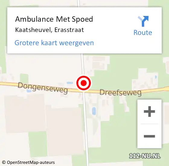 Locatie op kaart van de 112 melding: Ambulance Met Spoed Naar Kaatsheuvel, Erasstraat op 21 april 2019 13:06