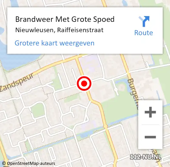 Locatie op kaart van de 112 melding: Brandweer Met Grote Spoed Naar Nieuwleusen, Raiffeisenstraat op 21 april 2019 16:05