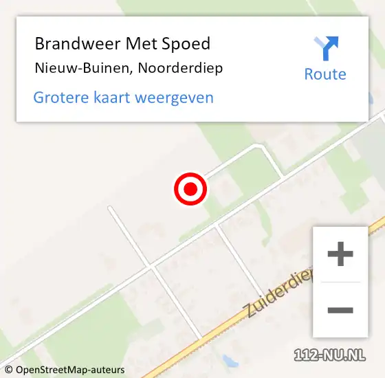 Locatie op kaart van de 112 melding: Brandweer Met Spoed Naar Nieuw-Buinen, Noorderdiep op 21 april 2019 18:03
