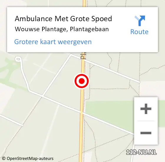 Locatie op kaart van de 112 melding: Ambulance Met Grote Spoed Naar Wouwse Plantage, Plantagebaan op 21 april 2019 19:57