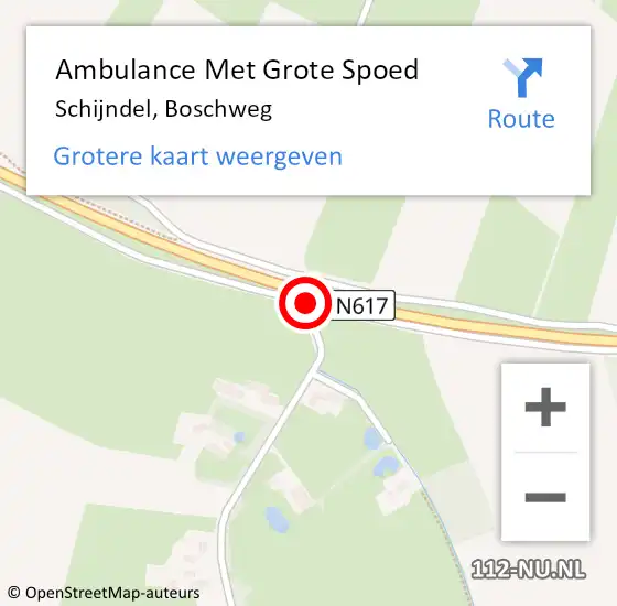Locatie op kaart van de 112 melding: Ambulance Met Grote Spoed Naar Schijndel, Boschweg op 21 april 2019 20:33