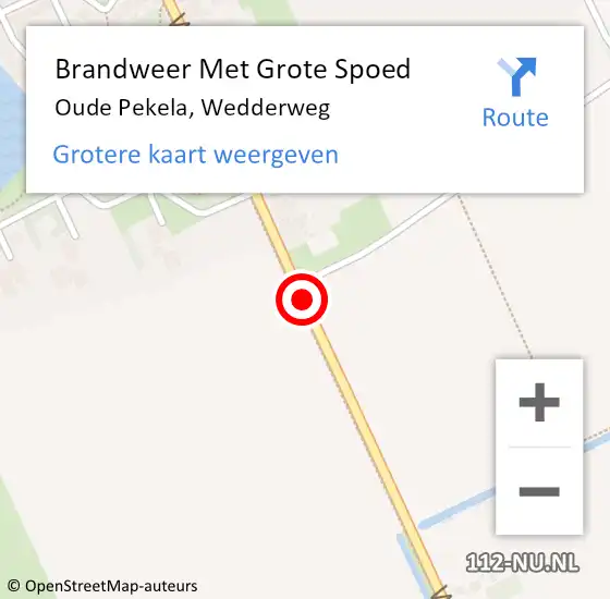 Locatie op kaart van de 112 melding: Brandweer Met Grote Spoed Naar Oude Pekela, Wedderweg op 21 april 2019 20:56