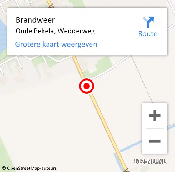 Locatie op kaart van de 112 melding: Brandweer Oude Pekela, Wedderweg op 21 april 2019 20:59