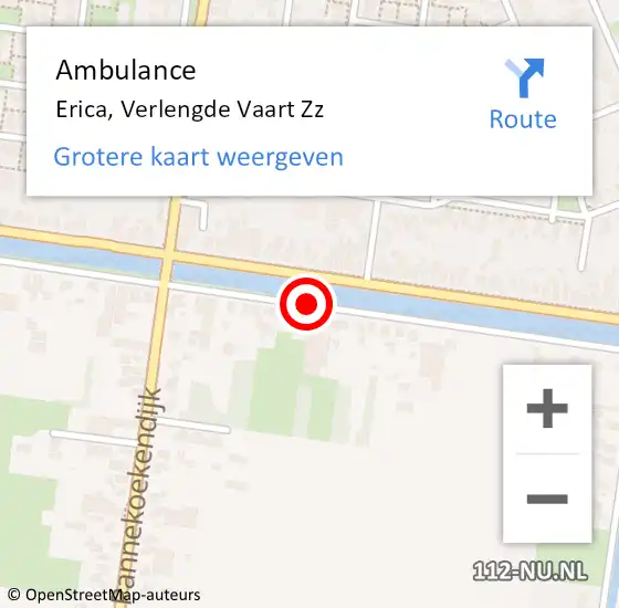 Locatie op kaart van de 112 melding: Ambulance Erica, Verlengde Vaart Zz op 21 april 2019 21:30