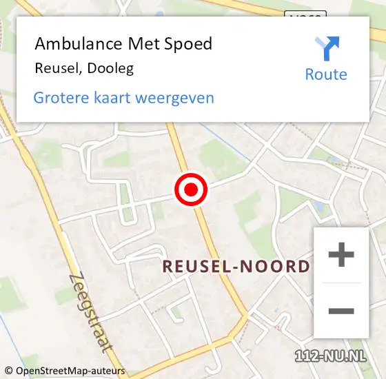 Locatie op kaart van de 112 melding: Ambulance Met Spoed Naar Reusel, Dooleg op 22 april 2019 11:32