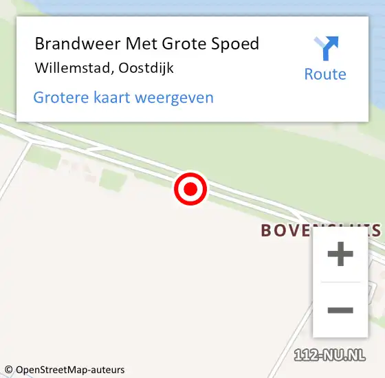 Locatie op kaart van de 112 melding: Brandweer Met Grote Spoed Naar Willemstad, Oostdijk op 22 april 2019 14:56