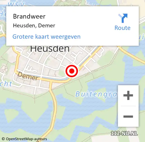 Locatie op kaart van de 112 melding: Brandweer Heusden, Demer op 22 april 2019 19:17
