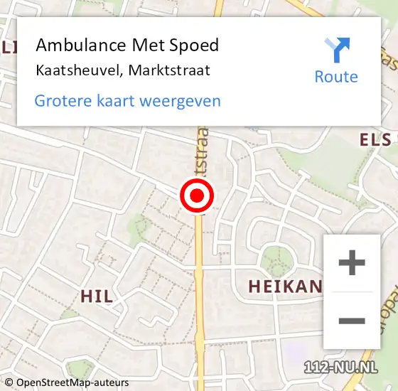 Locatie op kaart van de 112 melding: Ambulance Met Spoed Naar Kaatsheuvel, Marktstraat op 22 april 2019 22:06