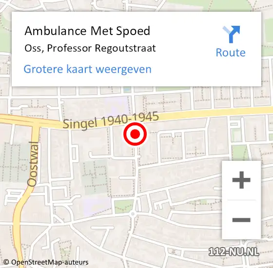 Locatie op kaart van de 112 melding: Ambulance Met Spoed Naar Oss, Professor Regoutstraat op 23 april 2019 01:22