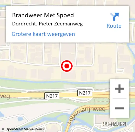 Locatie op kaart van de 112 melding: Brandweer Met Spoed Naar Dordrecht, Pieter Zeemanweg op 23 april 2019 08:58