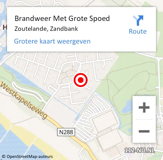 Locatie op kaart van de 112 melding: Brandweer Met Grote Spoed Naar Zoutelande, Zandbank op 23 april 2019 14:00
