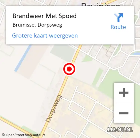 Locatie op kaart van de 112 melding: Brandweer Met Spoed Naar Bruinisse, Dorpsweg op 23 april 2019 18:48