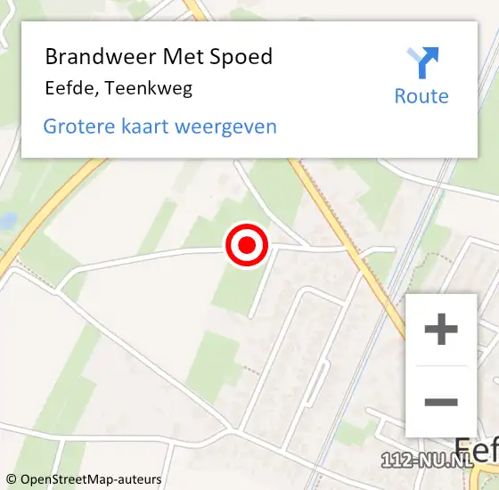 Locatie op kaart van de 112 melding: Brandweer Met Spoed Naar Eefde, Teenkweg op 24 april 2019 00:12