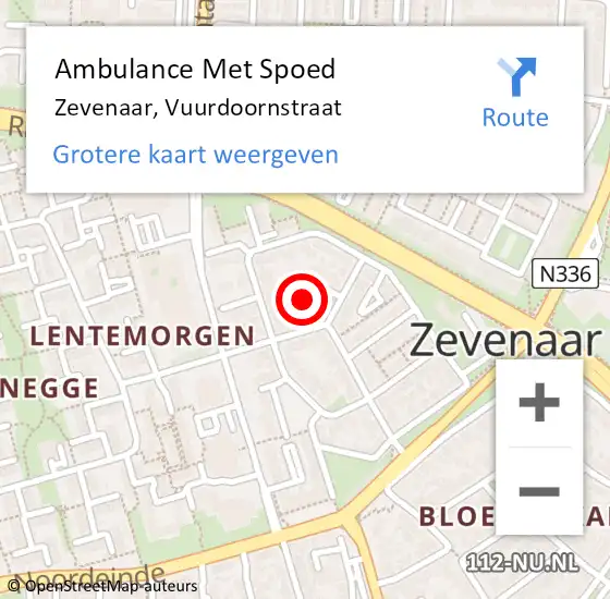 Locatie op kaart van de 112 melding: Ambulance Met Spoed Naar Zevenaar, Vuurdoornstraat op 24 april 2019 01:22