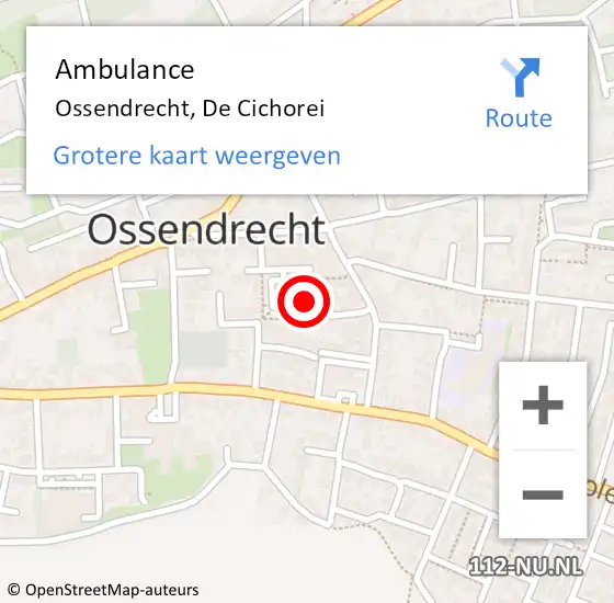 Locatie op kaart van de 112 melding: Ambulance Ossendrecht, De Cichorei op 24 april 2019 02:32