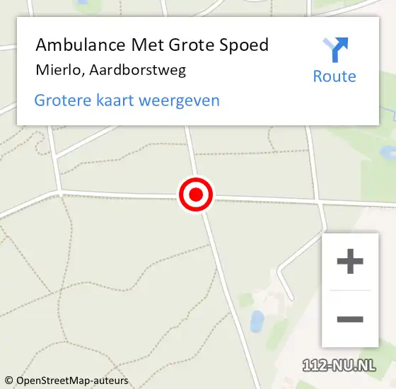 Locatie op kaart van de 112 melding: Ambulance Met Grote Spoed Naar Mierlo, Aardborstweg op 24 april 2019 07:42