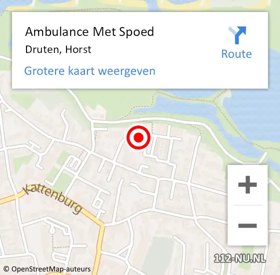 Locatie op kaart van de 112 melding: Ambulance Met Spoed Naar Druten, Horst op 24 april 2019 09:25