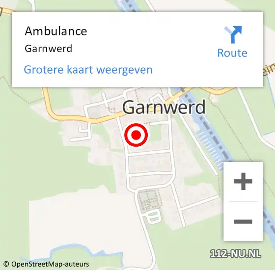Locatie op kaart van de 112 melding: Ambulance Garnwerd op 24 april 2019 10:33