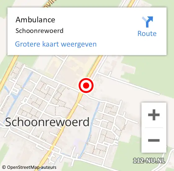 Locatie op kaart van de 112 melding: Ambulance Schoonrewoerd op 24 april 2019 11:34