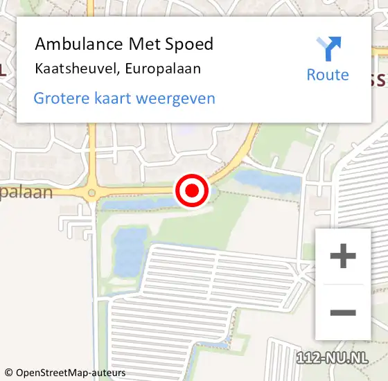 Locatie op kaart van de 112 melding: Ambulance Met Spoed Naar Kaatsheuvel, Europalaan op 24 april 2019 17:47