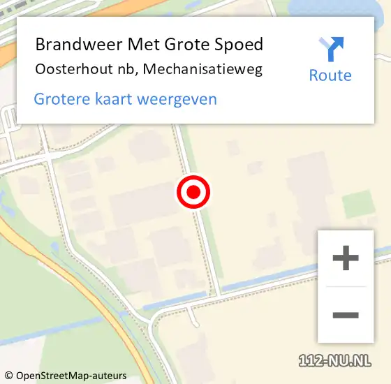 Locatie op kaart van de 112 melding: Brandweer Met Grote Spoed Naar Oosterhout nb, Mechanisatieweg op 24 april 2019 17:53
