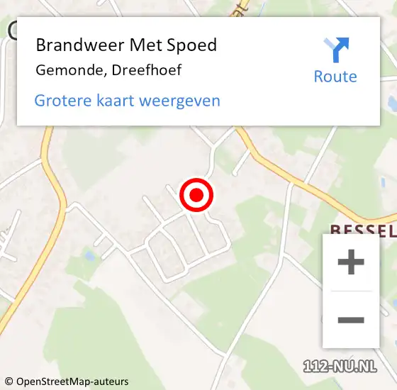 Locatie op kaart van de 112 melding: Brandweer Met Spoed Naar Gemonde, Dreefhoef op 24 april 2019 18:13