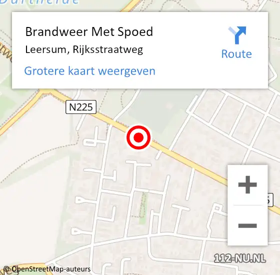 Locatie op kaart van de 112 melding: Brandweer Met Spoed Naar Leersum, Rijksstraatweg op 24 april 2019 23:14