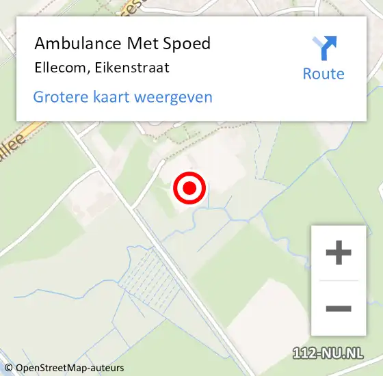 Locatie op kaart van de 112 melding: Ambulance Met Spoed Naar Ellecom, Eikenstraat op 30 maart 2014 15:09