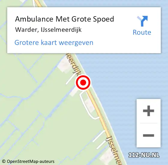 Locatie op kaart van de 112 melding: Ambulance Met Grote Spoed Naar Warder, IJsselmeerdijk op 25 april 2019 16:40