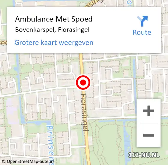 Locatie op kaart van de 112 melding: Ambulance Met Spoed Naar Bovenkarspel, Florasingel op 25 april 2019 17:46