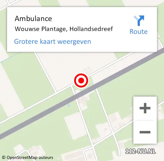 Locatie op kaart van de 112 melding: Ambulance Wouwse Plantage, Hollandsedreef op 25 april 2019 18:19