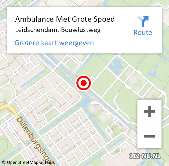 Locatie op kaart van de 112 melding: Ambulance Met Grote Spoed Naar Leidschendam, Bouwlustweg op 25 april 2019 19:01