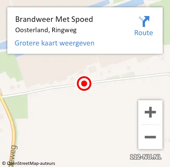Locatie op kaart van de 112 melding: Brandweer Met Spoed Naar Oosterland, Ringweg op 26 april 2019 00:18