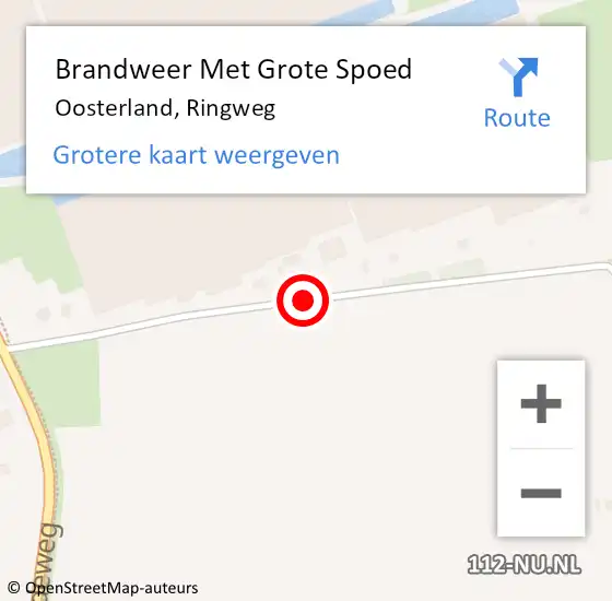 Locatie op kaart van de 112 melding: Brandweer Met Grote Spoed Naar Oosterland, Ringweg op 26 april 2019 00:47