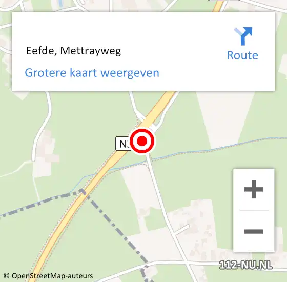 Locatie op kaart van de 112 melding:  Eefde, Mettrayweg op 26 april 2019 01:25