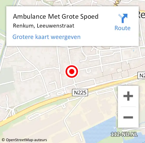 Locatie op kaart van de 112 melding: Ambulance Met Grote Spoed Naar Renkum, Leeuwenstraat op 26 april 2019 05:35