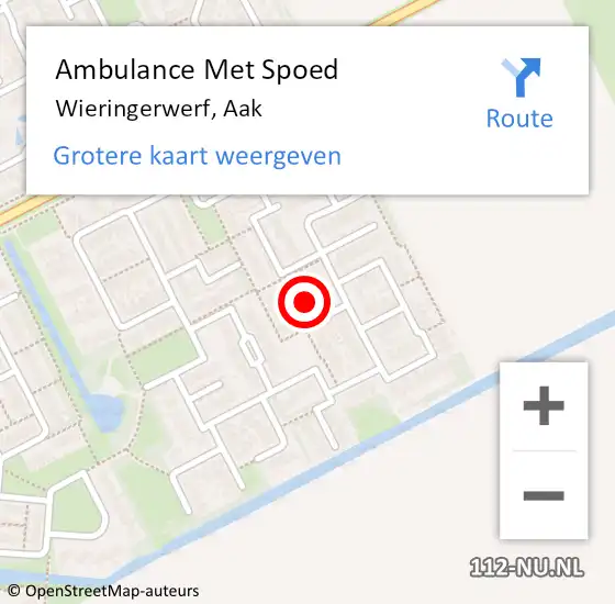 Locatie op kaart van de 112 melding: Ambulance Met Spoed Naar Wieringerwerf, Aak op 26 april 2019 05:36
