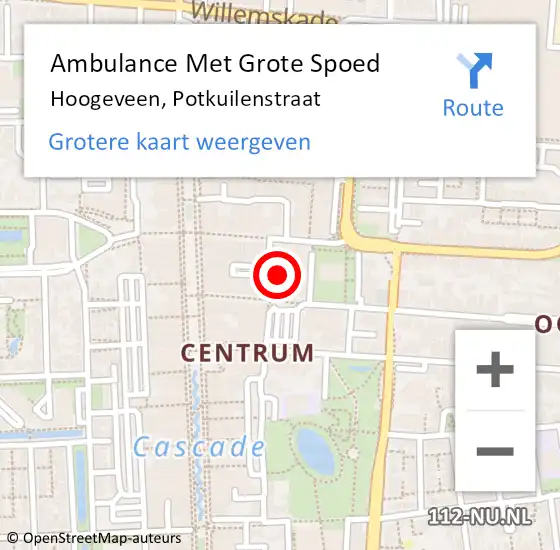 Locatie op kaart van de 112 melding: Ambulance Met Grote Spoed Naar Hoogeveen, Kleefseweg op 26 april 2019 07:50