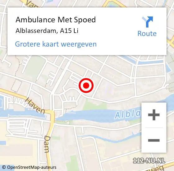 Locatie op kaart van de 112 melding: Ambulance Met Spoed Naar Hendrik-Ido-Ambacht, A16 Li op 26 april 2019 12:22