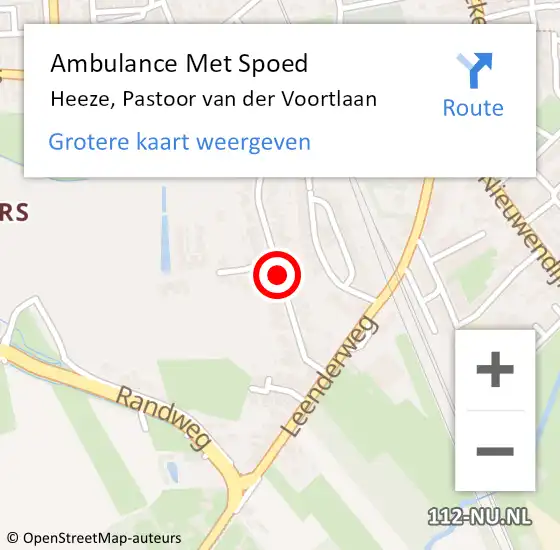 Locatie op kaart van de 112 melding: Ambulance Met Spoed Naar Heeze, Pastoor van der Voortlaan op 26 april 2019 14:45