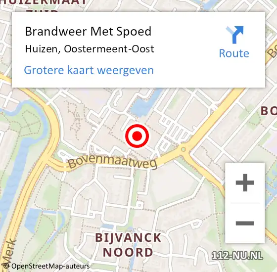Locatie op kaart van de 112 melding: Brandweer Met Spoed Naar Huizen, Oostermeent-Oost op 26 april 2019 18:48