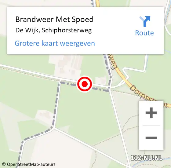 Locatie op kaart van de 112 melding: Brandweer Met Spoed Naar De Wijk, Schiphorsterweg op 26 april 2019 21:23