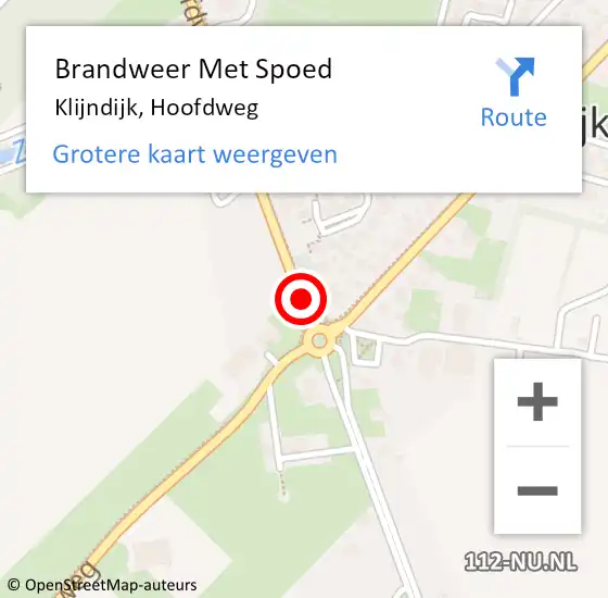 Locatie op kaart van de 112 melding: Brandweer Met Spoed Naar Klijndijk, Hoofdweg op 26 april 2019 22:48
