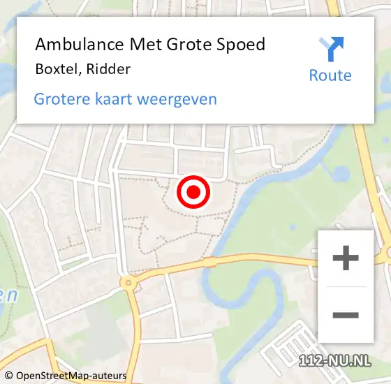 Locatie op kaart van de 112 melding: Ambulance Met Grote Spoed Naar Boxtel, Ridder op 27 april 2019 03:48