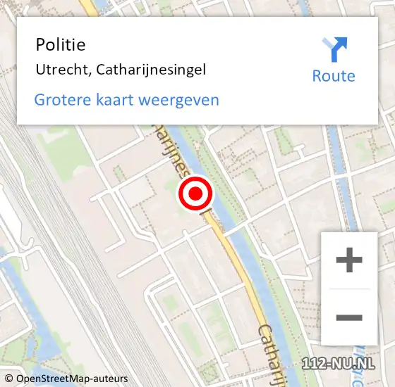 Locatie op kaart van de 112 melding: Politie Utrecht, Catharijnesingel op 27 april 2019 07:55