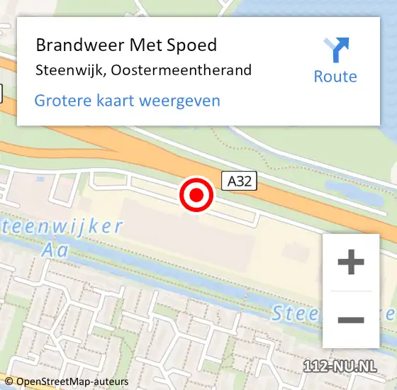 Locatie op kaart van de 112 melding: Brandweer Met Spoed Naar Steenwijk, Oostermeentherand op 27 april 2019 12:30