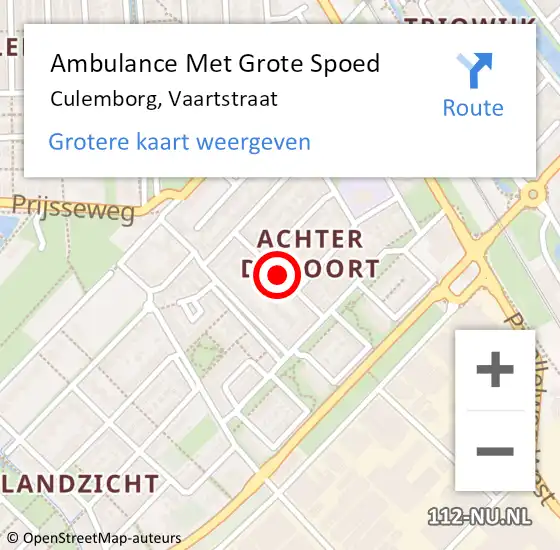 Locatie op kaart van de 112 melding: Ambulance Met Grote Spoed Naar Culemborg, Vaartstraat op 27 april 2019 14:53