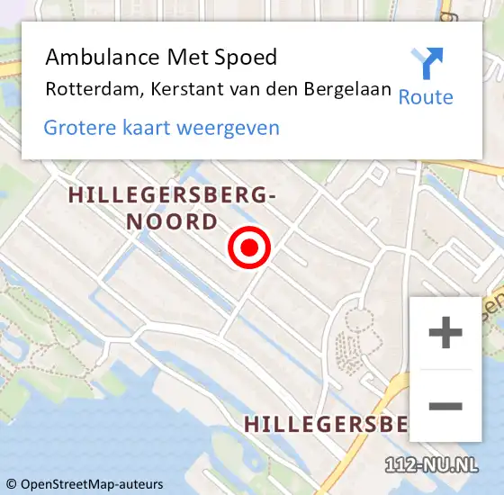 Locatie op kaart van de 112 melding: Ambulance Met Spoed Naar Rotterdam, Kerstant van den Bergelaan op 28 april 2019 02:30